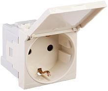 Розетка с заземлением модульная DKC Avanti 1-м. 2 мод. крышка шторки ванильная дымка картинка